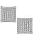 ფოტო #2 პროდუქტის Cubic Zirconia Square Cluster Stud Earrings, Created for Macy's