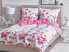 Фото #4 товара Комплект постельного белья Beliani Bettwäsche LARYNHILL 3-шт. благодаря благородному цветочному орнаменту в белом и розовом цветах.