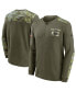 Фото #1 товара Men's Olive Chicago Bears 2021 Salute To Service Henley Long Sleeve Thermal Top