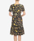 ფოტო #2 პროდუქტის Women's Floral Short Sleeve Knee Length Dress