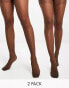 Фото #1 товара ASOS DESIGN 2 Pack 15 denier tights in umber