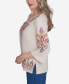 Фото #4 товара Harvest Moon Women's Medallion Embroidered Flutter Sleeve Top