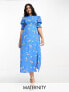 Фото #2 товара Nobody's Child Maternity Luna midi dress in blue floral