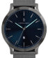 ფოტო #4 პროდუქტის Unisex Huxley Silver Blue Silver-Tone Stainless Steel Mesh Watch 40mm