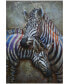 Zebras Mixed Media Iron Hand Painted Dimensional Wall Art, 48" x 32" x 2.5"