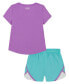 ფოტო #2 პროდუქტის Little Girls Awesome Microfiber T-shirt and Shorts Set