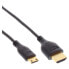 Фото #2 товара InLine High Speed HDMI Cable with Ethernet - AM/CM - super slim - black/gold - 1.5m