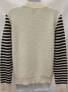 Chelsea & Theodore Pull On Mock Neck Sweater Ivory Black M