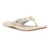 Sperry Seafish Metallic Flip Flops Womens Beige Casual Sandals STS89249