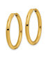 Stainless Steel Polished Yellow plated Hinged Hoop Earrings