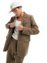 COLLUSION co-ord premium tailored blazer in khaki