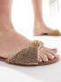Фото #5 товара Simmi London Kenya embellished strap flat sandal in gold