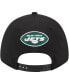 Men's Black New York Jets Top Visor 9FORTY Adjustable Hat