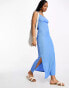 Фото #1 товара Pieces scoop neck maxi dress in blue