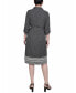 ფოტო #2 პროდუქტის Petite 3/4 Roll Tab Sleeve Belted Shirtdress