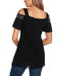 Women's Embellished Cold-Shoulder Top