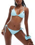 Calvin Klein Triangle Bikini Top - CK Monogram Texture in Sail Aqua Sail Aqua, XS - EU 34 - фото #5