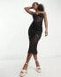 Фото #2 товара Bardot Olina lace corset midi dress in black