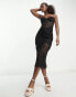 Фото #1 товара Bardot Olina lace corset midi dress in black