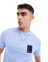 Armani Exchange small box logo t-shirt in light blue Синий, 2XL - 44 - фото #1