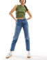 Фото #1 товара Vero Moda Kyla mid rise straight jeans in medium blue denim