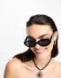 Фото #2 товара ASOS DESIGN oval sunglasses in black