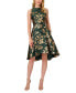 Women's Ruffled Metallic Jacquard Dress