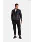 ფოტო #7 პროდუქტის Men's Leather Biker Jacket, Black