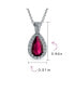 ფოტო #4 პროდუქტის Classic Jewelry Pear Shape Solitaire Teardrop Halo 15CT CZ Red Cubic Zirconia Pendant Necklace Prom smaid Rhodium Plated