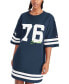 ფოტო #5 პროდუქტის Women's College Navy Seattle Seahawks Clair Half-Sleeve Dress