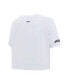 ფოტო #2 პროდუქტის Women's White Colorado Avalanche Boxy Script Tail Cropped T-shirt