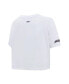 Фото #2 товара Women's White Colorado Avalanche Boxy Script Tail Cropped T-shirt