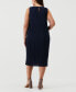Фото #2 товара Plus Size Partially Lined Plisse Sleeveless Midi Dress