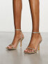 Фото #1 товара Glamorous Wide Fit barely there heeled sandals in gold glitter