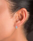 Cubic Zirconia Emerald-Cut Halo Leverback Statement Earrings
