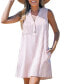 Women's Pink Stripe Sleeveless V-Neck Mini Beach Dress