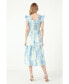 Women's Tie-dye Smocked Detail Midi Dress