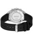 ფოტო #3 პროდუქტის Men's Top Quartz Fashion Chronograph Black Silicone Black Fabric Watch 44mm