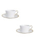 Фото #1 товара Golden Edge Cups & Saucers - Set of 2