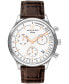 ფოტო #1 პროდუქტის Men's Heritage Brown Genuine Leather Strap Watch, 43mm