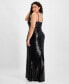 ფოტო #3 პროდუქტის Trendy Plus Size Sequin V-Neck Gown