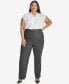 ფოტო #4 პროდუქტის Plus Size Pinstriped Straight-Leg Pants