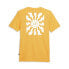 Puma Sun Ray Circle Crew Neck Short Sleeve T-Shirt Mens Yellow Casual Tops 67879