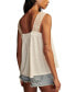 Women's Embroidered-Yoke Cotton Sleeveless Tank Top