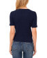 ფოტო #2 პროდუქტის Women's Cotton Cable-Knit Short-Sleeve Sweater