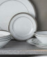 Charlotta Platinum 4 Piece Bread Butter and Appetizer Plates Set, Service for 4