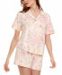 ფოტო #3 პროდუქტის Women's 2-Pc Gabriella Printed Shorty Pajamas Set