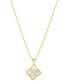 14K Gold-Plated White Mother-of-Pearl Initial Floral Necklace