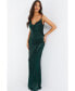 Women's Cowl Neck Sequin Fishtail Evening Dress Зеленый, 8 - фото #3