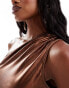 Simmi metallic one shoulder body in bronze